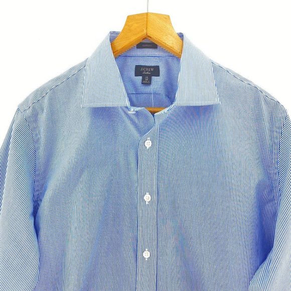 J. Crew Striped Blue Formal Button Up Shirt NWT - Picture 2 of 5